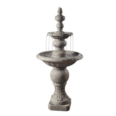 Peaktop Outdoor 2-Tier Icy Stone Waterfall Fountain