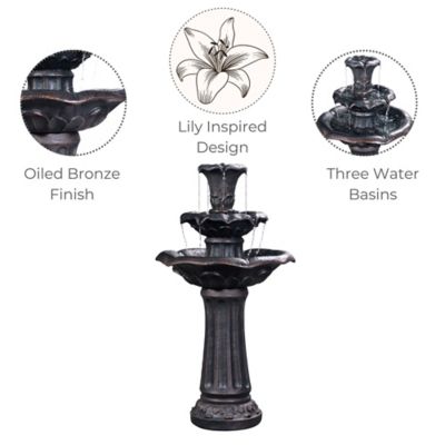 Image showing 5 th Peaktop Outdoor Lily Tier Fountain