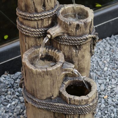 Image showing 6 th Peaktop 35.43 in. 4-Tier Outdoor Trunk Water Fountain