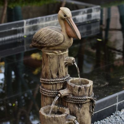 Image showing 8 th Peaktop 35.43 in. 4-Tier Outdoor Trunk Water Fountain