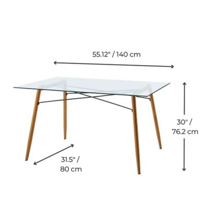 Image showing 5 th Versanora Minimalista Rectangular Glass and Wood Dining Table