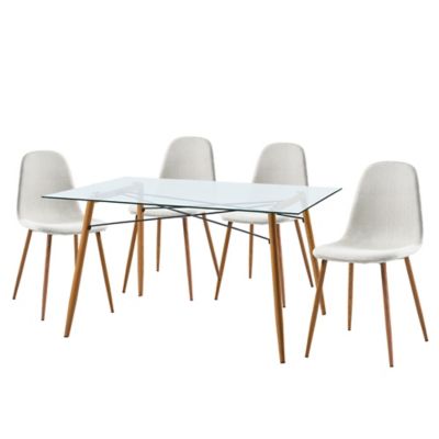 Image showing 6 th Versanora Minimalista Rectangular Glass and Wood Dining Table