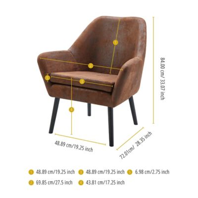 Image showing  28.75 in. x 33.07 in. Divano Polyester Armchair