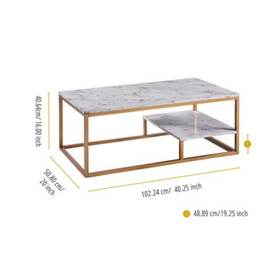 Image showing 5 th Versanora Marmo Rectangular Coffee Table, 40.25 in. x 16 in.
