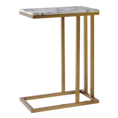 Versanora Marmo C-Shape End Table, 18.13 in. x 25 in.