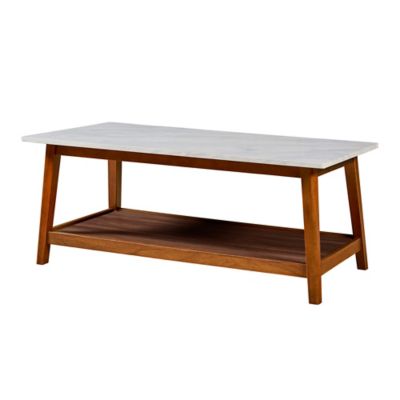 Image showing  Kingston Rectangular Coffee Table with Faux Marble Top