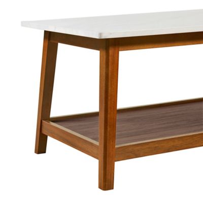 Image showing  Kingston Rectangular Coffee Table with Faux Marble Top