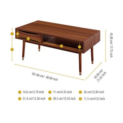 Image showing  Dawson Rectangular Coffee Table, 40 in. x 17.75 in.