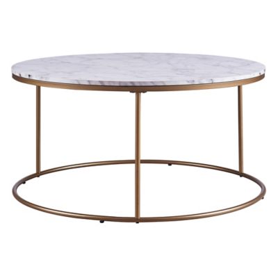 Versanora Marmo Round Coffee Table with Faux Marble, Stain and Scratch Resistant