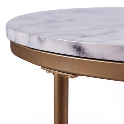 Image showing  Marmo Round Coffee Table with Faux Marble, Stain and Scratch Resistant