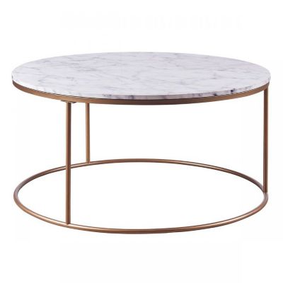 Image showing  Marmo Round Coffee Table with Faux Marble, Stain and Scratch Resistant
