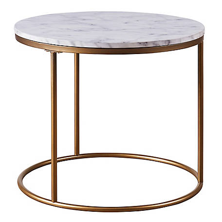 Versanora Marmo Round Side Table With, How To Remove Scratches From Faux Marble Table