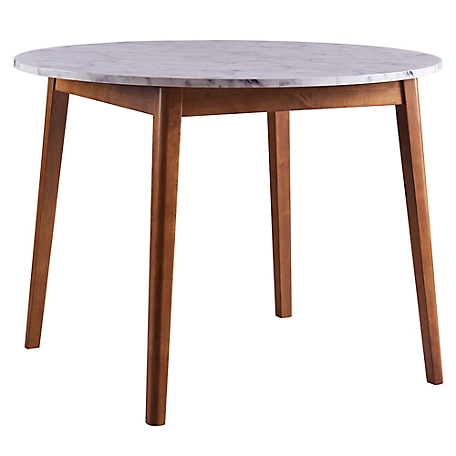 Versanora Ashton Round Dining Table with Faux Marble Top, 40 in. x 29.5 in.