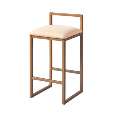 Image showing 6 th Versanora 3 pc. Marmo Breakfast Table Dining Set with Faux Marble Top and Metal Base, Brass Finish