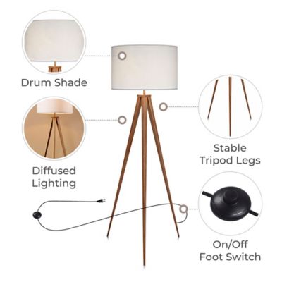 Image showing  60.23 in. Romanza Tripod Floor Lamp, White
