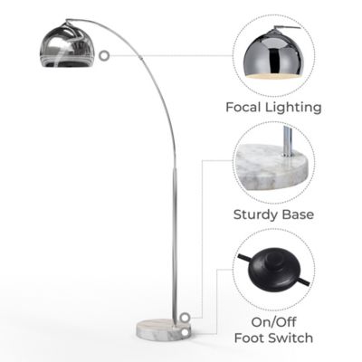 Image showing  66.93 in. Arquer Arc Floor Lamp, Silver
