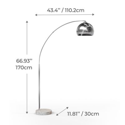 Image showing 6 th Versanora 66.93 in. Arquer Arc Floor Lamp, Silver