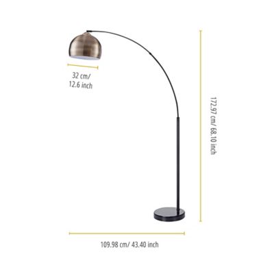 Image showing  66.93 in. Arquer Arc Floor Lamp, Brass