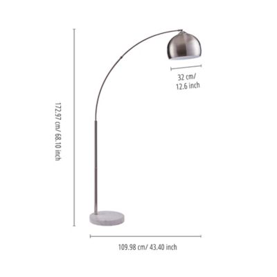Image showing  66.93 in. Arquer Arc Floor Lamp, Nickel