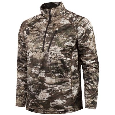 Huntworth Men's Gadsden Lightweight Camo Pique Knit 1/4-Zip Shirt