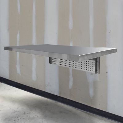 Image showing  48 in. x 24 in. Space-Saving Stainless Steel Wall-Mount Work Table