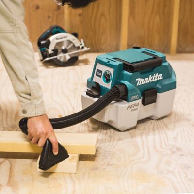 Image showing 8 th Makita 2 gal. 18V Lithium Ion Brushless Cordless HEPA Portable Wet/Dry Vacuum Tool Only, 57 CFM, 27 in. Water Lift of Suction