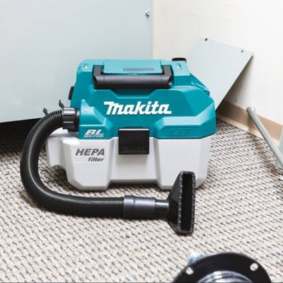 Image showing 9 th Makita 2 gal. 18V Lithium Ion Brushless Cordless HEPA Portable Wet/Dry Vacuum Tool Only, 57 CFM, 27 in. Water Lift of Suction