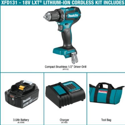 Image showing  18V 1/2 in. Cordless Brushless Driver Drill Kit