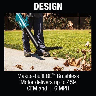 Image showing 8 th Makita 116 MPH/459 CFM 18V 4.0Ah Cordless Brushless Handheld Leaf Blower Kit