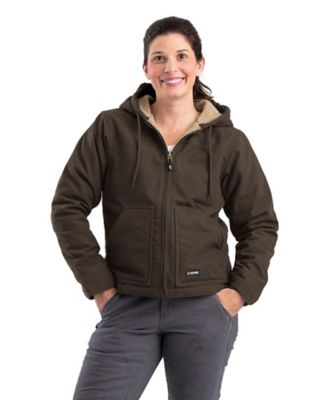 Berne Women's Softstone Duck Sherpa-Lined Hooded Jacket, Whj43