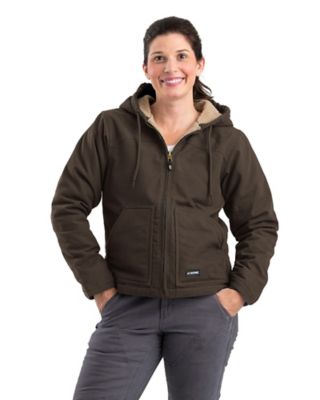 Berne Sanded Duck Softstone Duck Sherpa-Lined Hooded Jacket