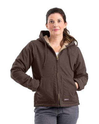 Berne Sanded Duck Softstone Duck Sherpa-Lined Hooded Jacket