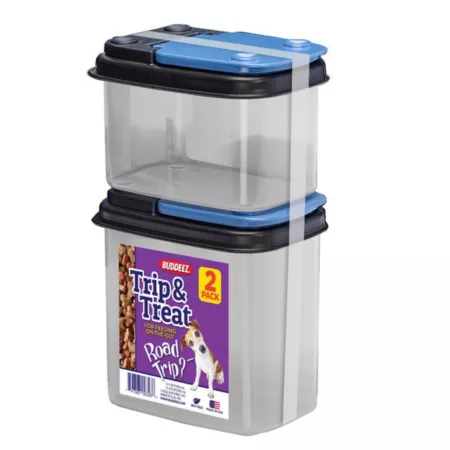 Buddeez Trip and Treat On-the-Go Pet Treat Container 1 Quart 0.06 Quart. Pet Portable Water & Food Containers