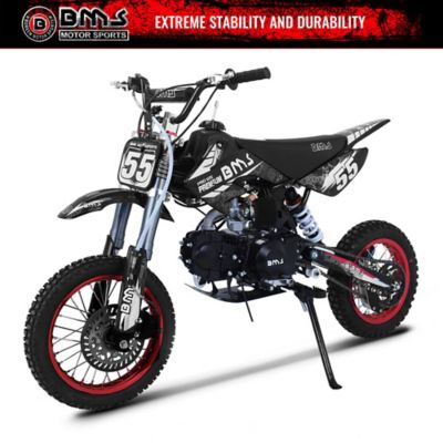 BMS Motorsports Pro 125 Premium Dirt Bike, Black, BMS-EZD-125PREM-BK