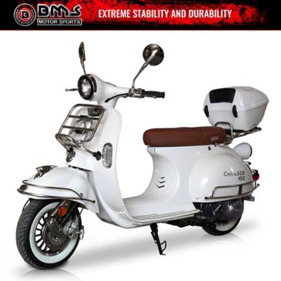 BMS Motorsports Chelsea 150 Vintage Scooter, White