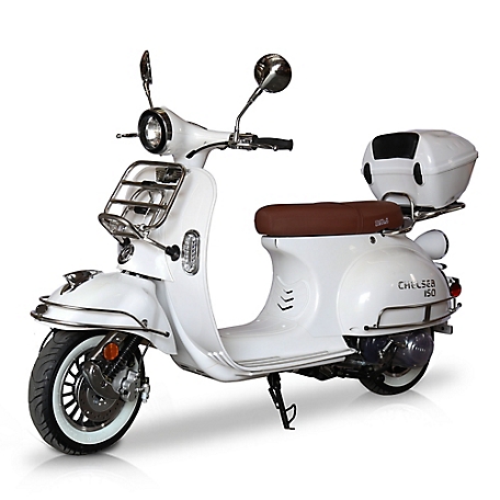 BMS Motorsports Chelsea 150 Vintage Scooter, White