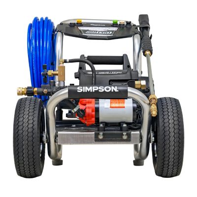 Image showing 11 th SIMPSON 1,200 PSI 2 GPM Electric Cold Water Sanitizing Mister and Pressure Washing System, 75 ft. High Pressure Chemical Hose