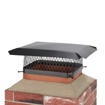 Shelter 12 in. x 16 in. Single Flue Chimney Cap, Black Powder Coat Finish