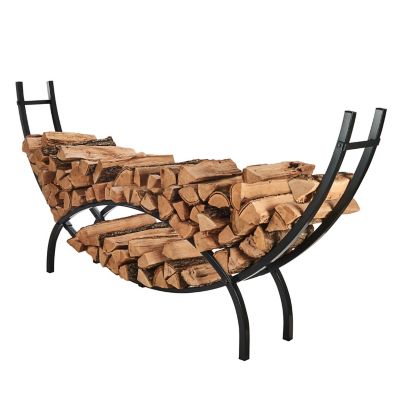 Shelter 8 ft. Crescent Steel Log Rack, Holds Up to 1/3 Cord of Firewood