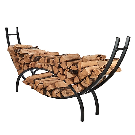 Shelter Crescent Log Rack, 8 ft. L, Holds Up to 1/3 Cord of Firewood