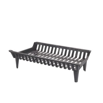 Liberty Foundry 27 in. Heavy-Duty Cast-Iron Fireplace Grate with 4 in. Leg Clearance, 27 in. x 23 in. x 15 in, Painted Black