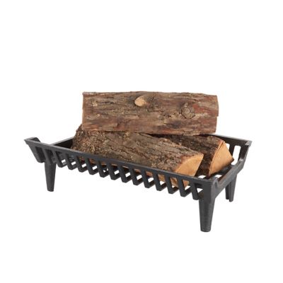Image showing  Heavy-Duty Cast Iron Fireplace Grate with 4 in. Leg Clearance, 24 in. x 21 in. x 15 in., Painted Black