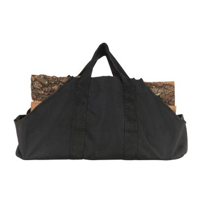 Image showing  29 in. Canvas Log Tote, Black, Hauls Up to 75 lb.