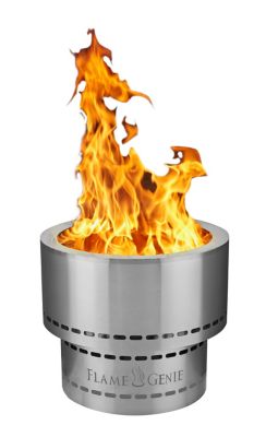 Flame Genie 19 in. Pellet Fire Pit, Stainless Steel