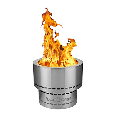 Flame Genie 19 in. Pellet Fire Pit, Stainless Steel
