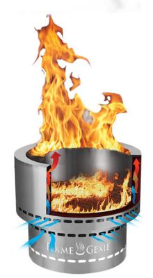 Image showing 5 th Flame Genie 13 in. Wood Pellet Fire Pit, Stainless Steel