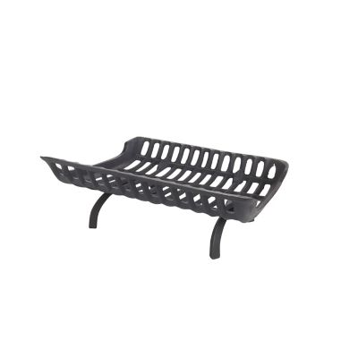 Liberty Foundry 24 in. Heavy-Duty Cast-Iron Curved Basket-Style Fireplace Grate with 2.5 in. Leg