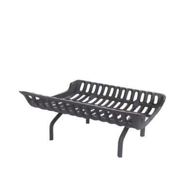 Liberty Foundry Heavy-Duty Cast Iron Curved Basket-Style Fireplace Grate with 4 in. Leg, 24 in.