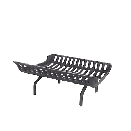 Liberty Foundry 24 in. Heavy-Duty Cast-Iron Curved Basket-Style Fireplace Grate with 4 in. Leg