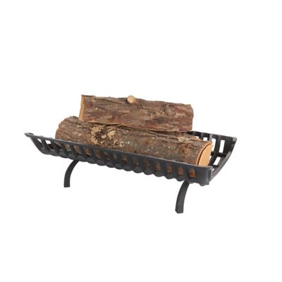 Image showing  Heavy-Duty Cast Iron Curved Basket-Style Fireplace Grate with 2.5 in. Leg Clearance, 28 in.
